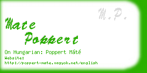 mate poppert business card